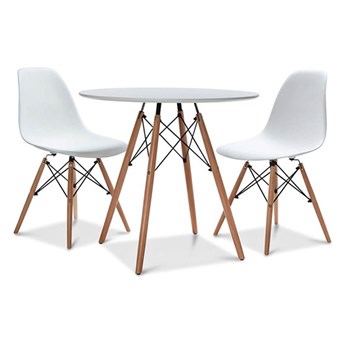 HOME DECOR ZESTAW PARIS STÓŁ 80 CM + 2 KRZESŁA W 2 KOLORACH NA NOGACH BUKOWYCH DSW DSR