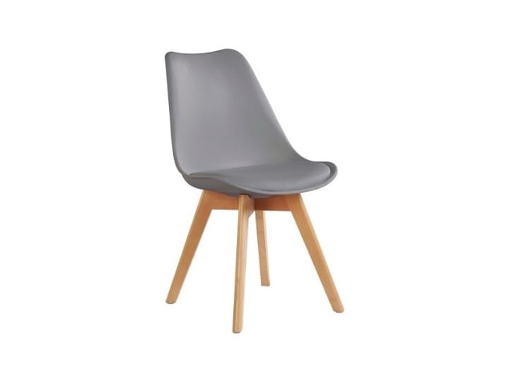 KRZESŁO NORDIC SZARE Wysokość 83 cm Drewno Tworzywo sztuczne Skóra Skóra ekologiczna Tkanina Tapicerowane Pomieszczenie Salon