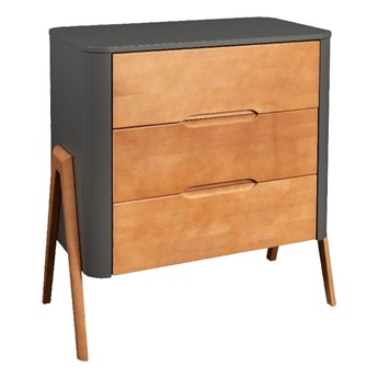 Troll Nursery komoda TORSTEN ciemny szary+teak