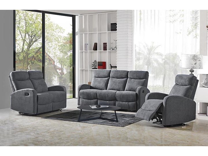 Podwójna sofa rozkładana Bover 3X - popielata Szerokość 128 cm Głębokość 158 cm Stała konstrukcja Materiał obicia Tkanina