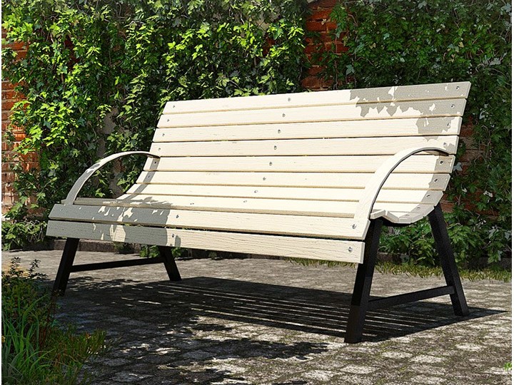 Retro ławka do ogrodu Wagris 200 cm - orzech Styl Vintage Stal Z oparciem Drewno Kategoria Ławki ogrodowe