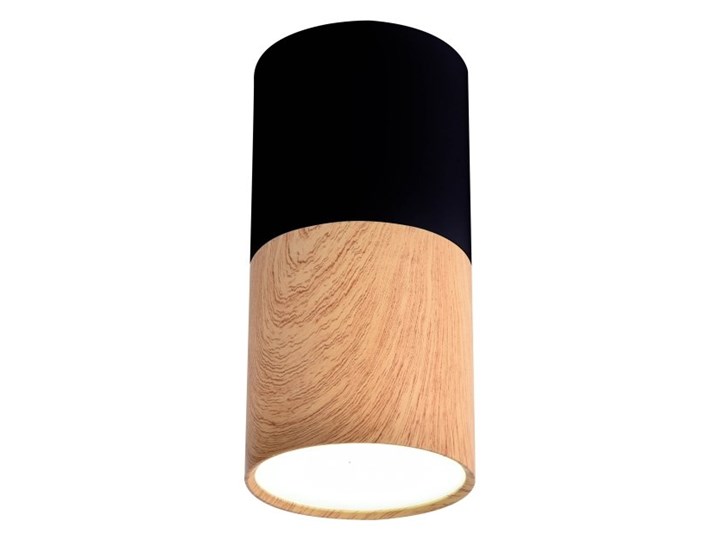 Oprawa natynkowa Tuba 1 x 50 W GU10 czarno-drewniana Oprawa stropowa Okrągłe Kolor Czarny