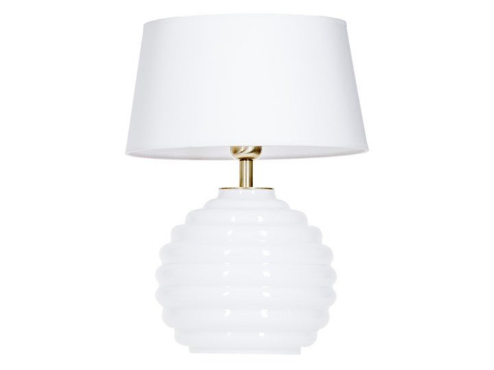 Lampka stołowa Antibes z białego szkła Czarny Wysokość 16 cm Lampa z abażurem Lampa nocna Wysokość 42 cm Styl Nowoczesny