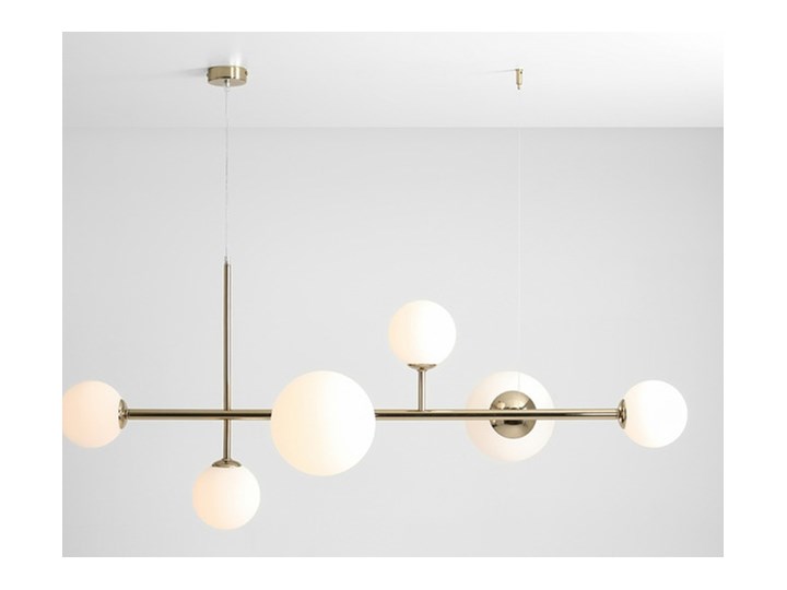 Żyrandol ze szklanymi kulami Floki Czarny Szkło Metal Lampa z kloszem Kolor Biały