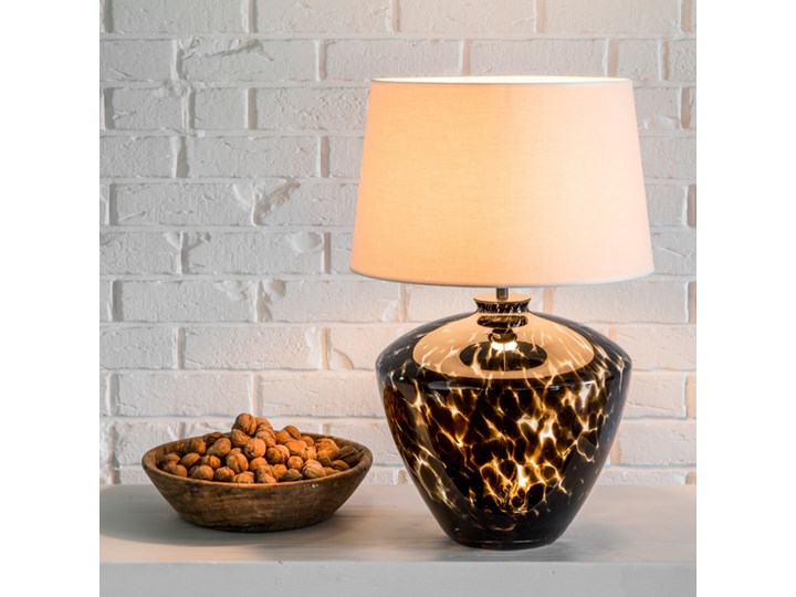 Designerska lampa stołowa Parma Czarny (złote wnętrze) Wysokość 20 cm Lampa z abażurem Kategoria Lampy stołowe Wysokość 48 cm Kolor Beżowy
