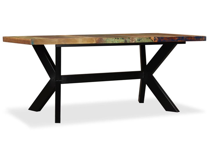 Industrialny stół z drewna mango – Kalis 5X Wysokość 76 cm Długość 90 cm  Drewno Długość 180 cm  Szerokość 90 cm Styl Vintage