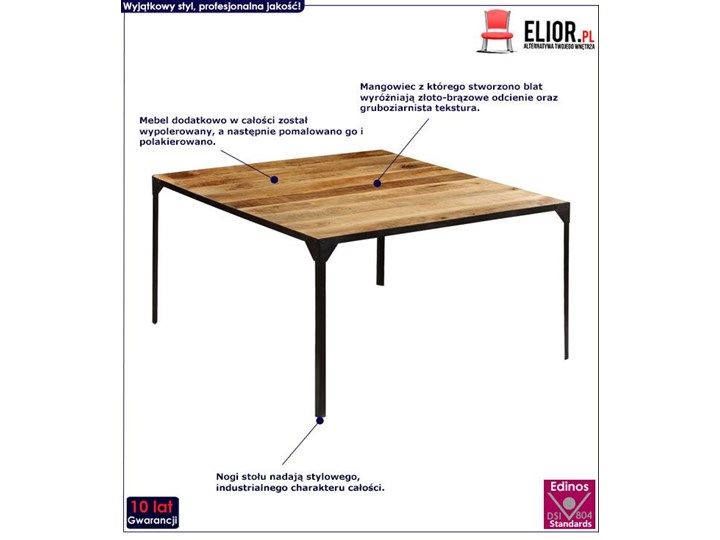 Stół ze stali i drewna Kartes 3X – brązowy Długość 140 cm Drewno Wysokość 76 cm Pomieszczenie Stoły do jadalni
