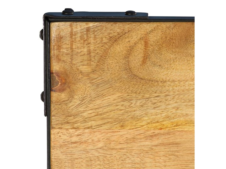Stół ze stali i drewna Kartes 3X – brązowy Wysokość 76 cm Długość 140 cm  Drewno Kształt blatu Kwadratowy