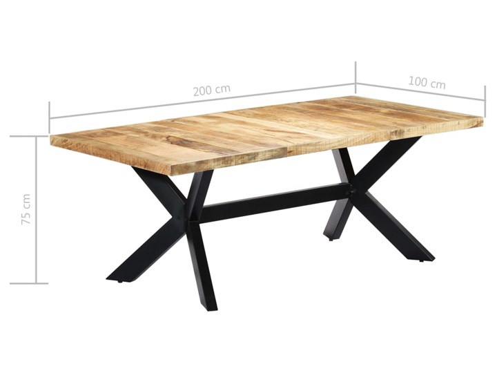 Stół z drewna mango Kalis 6X – jasnobrązowy Drewno Wysokość 75 cm Długość 200 cm Kategoria Stoły kuchenne Szerokość 100 cm Kolor Beżowy