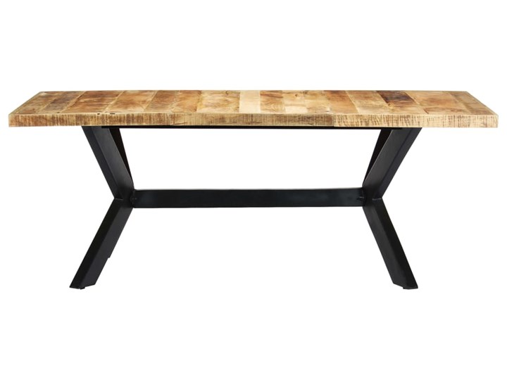 Stół z drewna mango Kalis 6X – jasnobrązowy Wysokość 75 cm Styl Vintage Szerokość 100 cm Długość 200 cm Drewno Kształt blatu Prostokątny