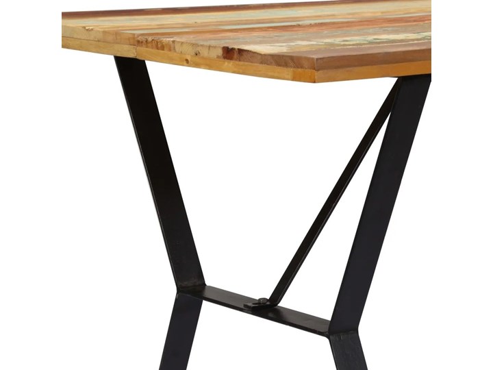 Stół jadalniany Javis – wielokolorowy Szerokość 80 cm Rozkładanie Wysokość 76 cm Długość 140 cm Drewno Długość 80 cm Stal Styl Vintage