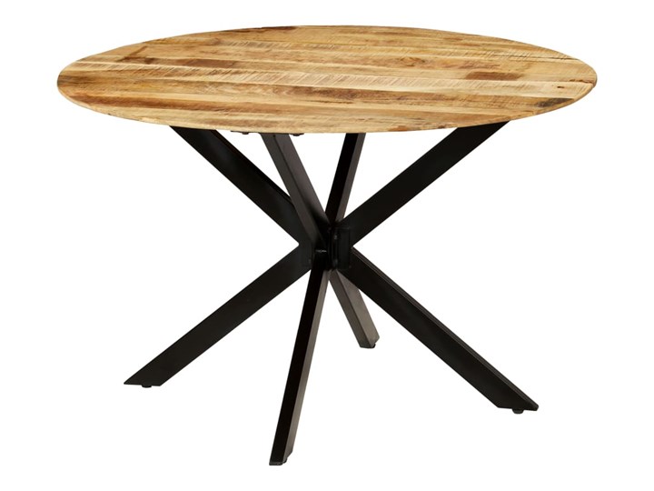 Stół okrągły w stylu loft do kuchni Rival – jasnobrązowy Drewno Wysokość 77 cm Długość 120 cm  Stal Styl Nowoczesny Rozkładanie
