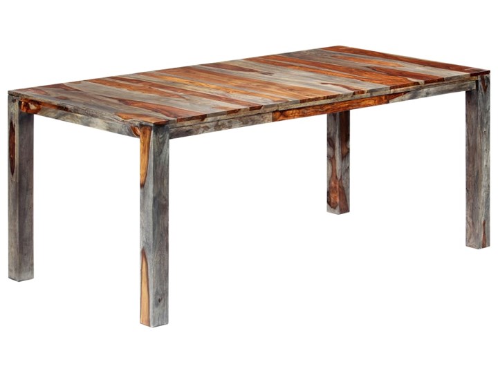 Stół z drewna sheesham Vidal 3X – szary Wysokość 76 cm Drewno Kształt blatu Prostokątny