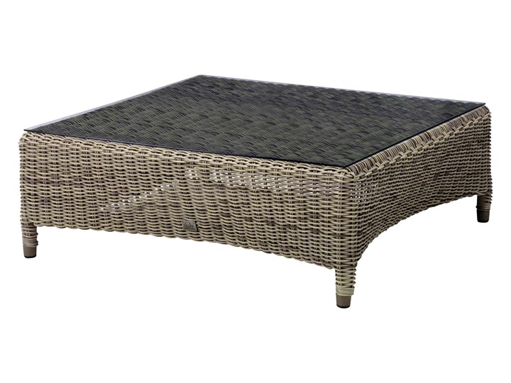 VALENTINE - Ekskluzywny zestaw mebli ogrodowych brązowobeżowy z szarymi poduchami | Dekkor Stal Aluminium Zestawy wypoczynkowe Technorattan Zawartość zestawu Sofa