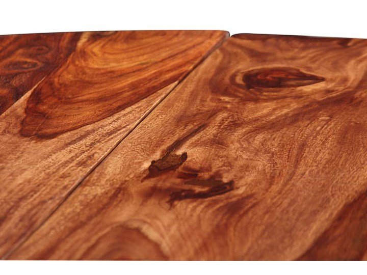 Stół okrągły w stylu loft do kuchni Rival – brązowy Wysokość 77 cm Stal Drewno Długość 120 cm  Rozkładanie