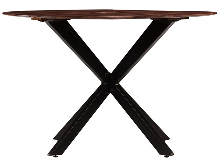 Stół okrągły w stylu loft do kuchni Rival – brązowy Drewno Wysokość 77 cm Stal Długość 120 cm Pomieszczenie Stoły do kuchni