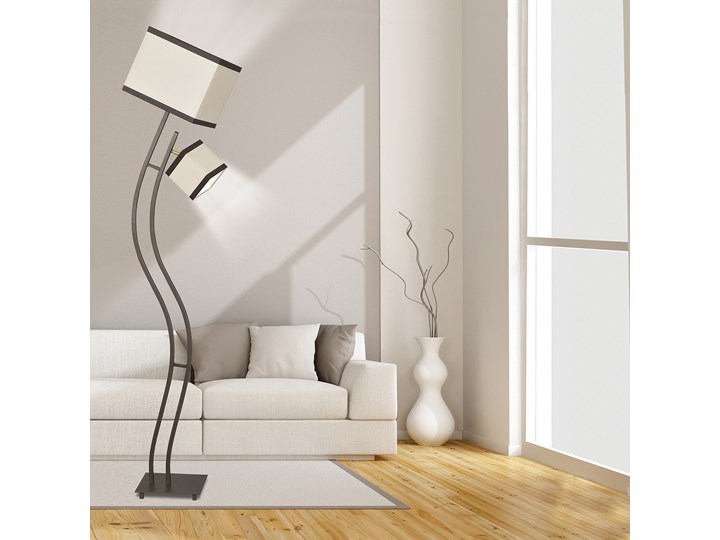 ALTRO LP2 507/LP2 lampa podłogowa dwa abażury beż/brąz Metal Lampa z abażurem Lampa LED Kolor Czarny