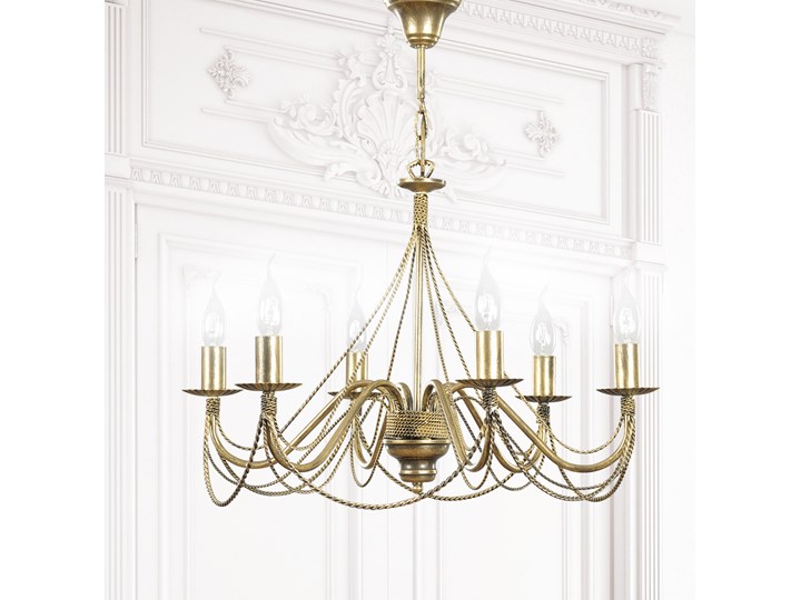 TORI 6 GOLD 170/6 klasyczny żyrandol świecznikowy Lampa z abażurem Lampa LED Metal Ilość źródeł światła 6 źródeł