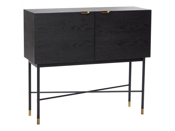 KOMODA BLACK OAK HUBSCH Drewno Z szafkami Wysokość 90 cm Kategoria Komody Szerokość 100 cm Pomieszczenie Salon