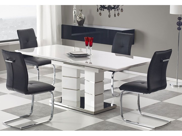 Stół rozkładany 160-200x90 Lordis Wysokość 75 cm Długość 200 cm Kolor Biały Płyta MDF Długość 160 cm Szerokość 90 cm Styl Nowoczesny