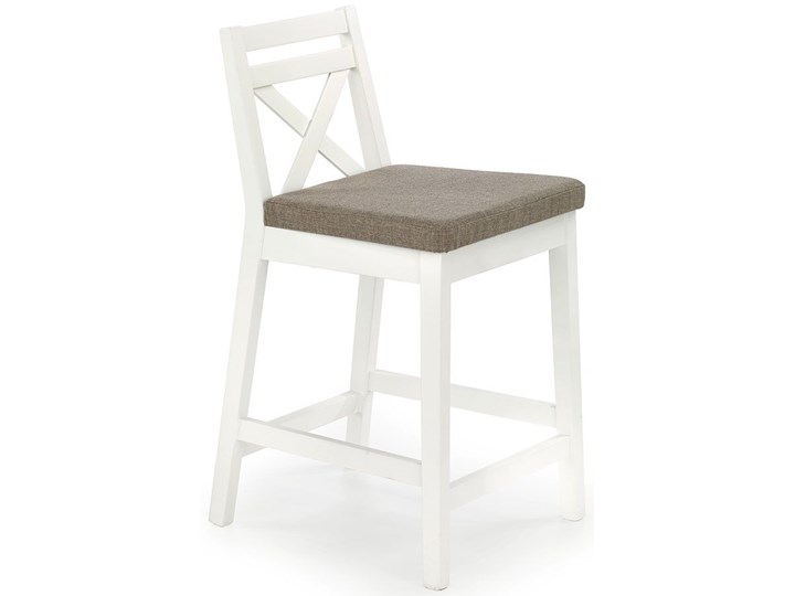 Krzesło barowe Lidan - białe Szerokość 41 cm Wysokość 83 cm Tradycyjne Kolor Biały Styl Nowoczesny