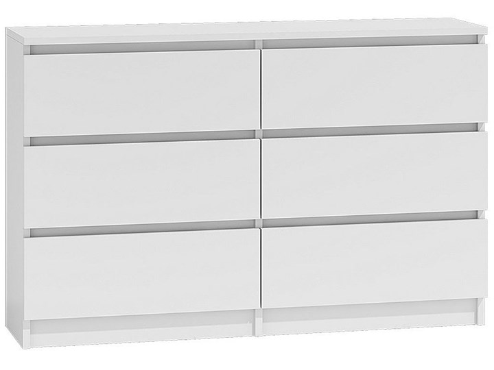 Nowoczesna komoda Marea 120 cm - biała Kategoria Komody Głębokość 30 cm Płyta MDF Z szufladami Wysokość 77 cm Styl Nowoczesny