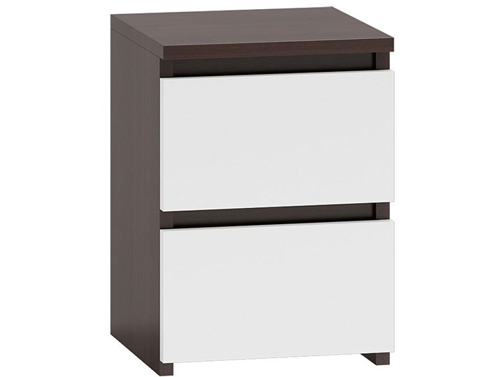 Szafka nocna Siena 2X - biała + wenge Styl Nowoczesny Styl Minimalistyczny