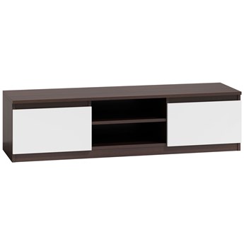 Nowoczesna szafka RTV Verta 3X 140 cm - biała + wenge