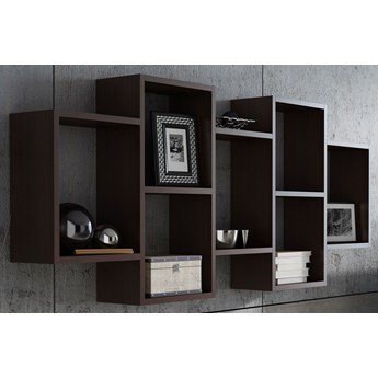 Ścienna półka modułowa Lensa 3X - wenge