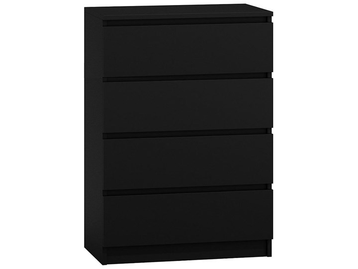Komoda Letia - czarna Głębokość 40 cm Z szufladami Wysokość 96 cm Szerokość 70 cm Pomieszczenie Sypialnia