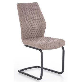 Tapicerowane krzesło pikowane Erfix - beżowe