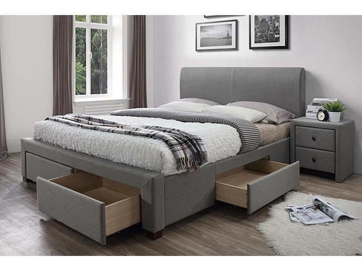 Łóżko z szufladami Moris 140x200 - szare