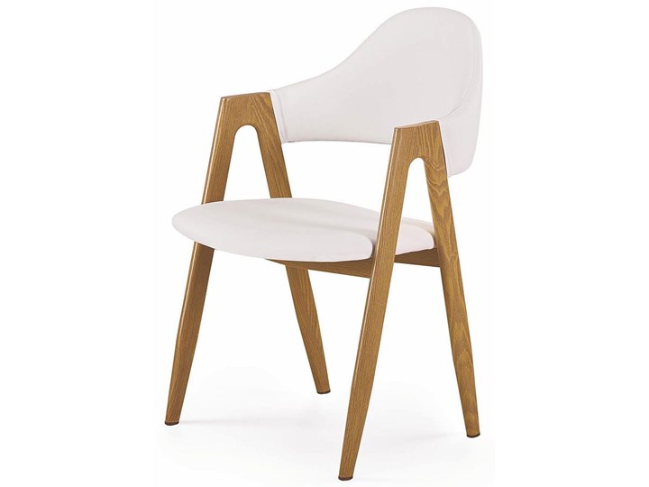 Krzesło z podłokietnikami Ebris - białe Z podłokietnikiem Wysokość 80 cm Szerokość 53 cm Styl Skandynawski
