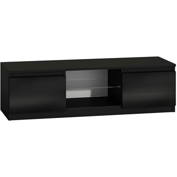 Czarna komoda pod tv Verta 5X - połysk