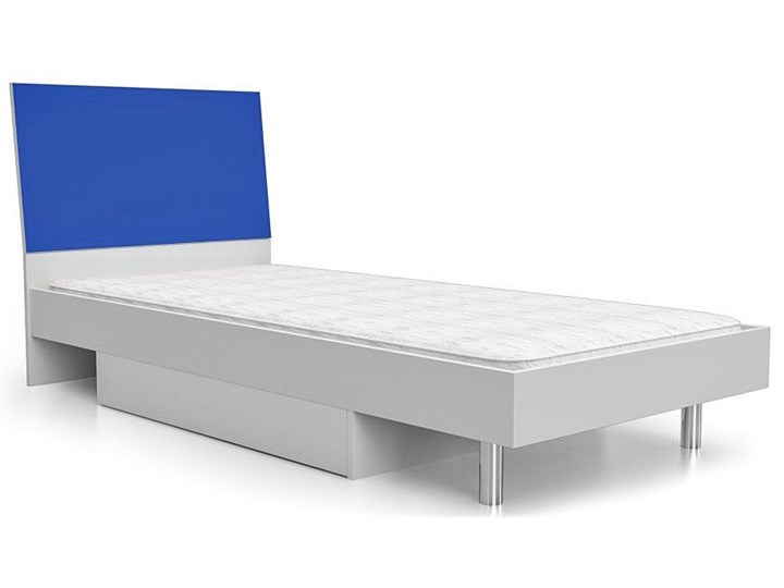 Łóżko młodzieżowe Kormi 90x200 - niebieskie Drewno Metal Płyta meblowa Płyta MDF Rozmiar materaca 90x200 cm