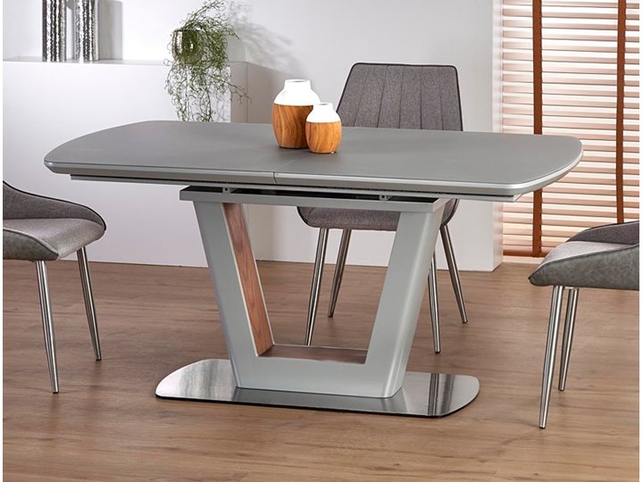 Rozkładany stół Tanum - jasny popiel Długość 200 cm Wysokość 76 cm Długość 160 cm Płyta MDF Szerokość 90 cm Styl Industrialny Stal Długość 90 cm Kształt blatu Prostokątny