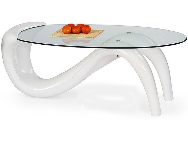 Lakierowana ława Cleo - biały połysk Wysokość 46 cm Rozmiar blatu 65x127 cm