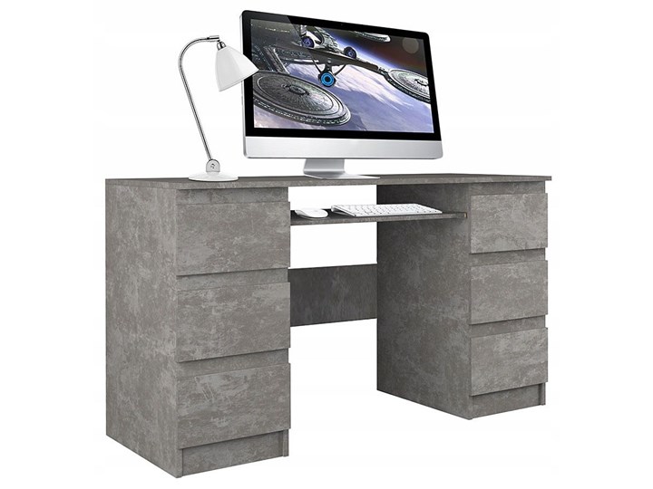 Biurko dla ucznia Liner 2X - beton Głębokość 130 cm Szerokość 51 cm Głębokość 51 cm Płyta meblowa Kategoria Biurka