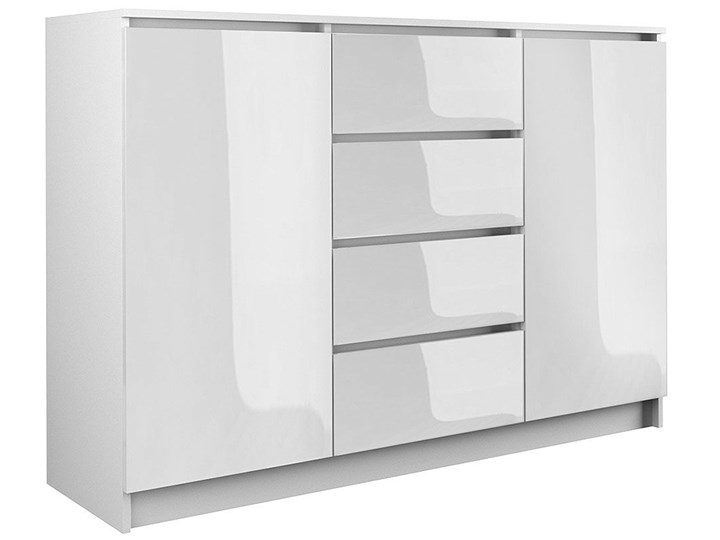 Lakierowana komoda Intia 3X - biały połysk Głębokość 40 cm Płyta MDF Szerokość 120 cm Wysokość 97 cm Z szafkami i szufladami Pomieszczenie Garderoba