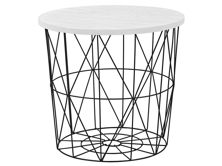 Okrągły stolik kawowy Rista - biały + czarny Wysokość 41 cm Styl Minimalistyczny