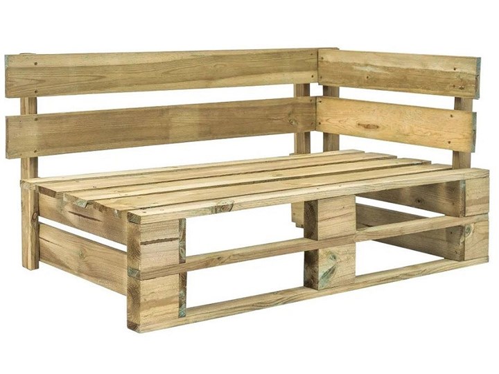 Ławka ogrodowa z palet Canther 2X - zielona Drewno Długość 110 cm Z oparciem Kategoria Ławki ogrodowe Styl Industrialny