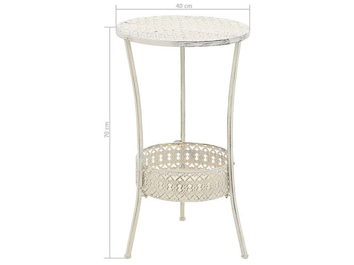 Romantyczny stolik vintage Marin - biały Wysokość 77 cm Kategoria Stoliki i ławy Kształt blatu Okrągłe