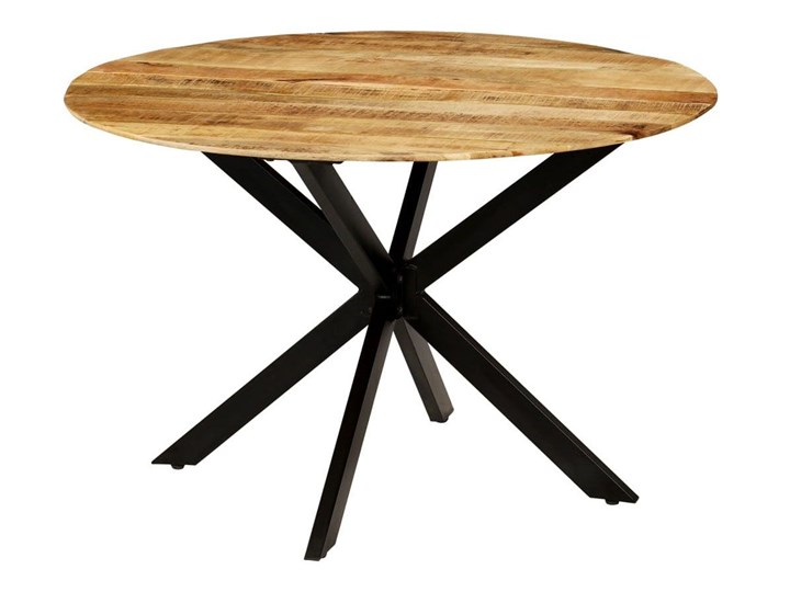 Stół okrągły w stylu loft do kuchni Rival – jasnobrązowy Wysokość 77 cm Drewno Długość 120 cm  Stal Styl Nowoczesny