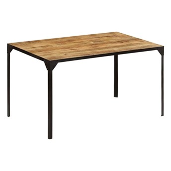 Stół w stylu industrialnym ze stali i drewna Kartes 2X – brązowy