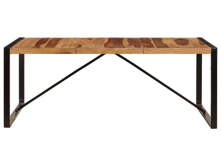 Industrialny stół z sheesham 100x200 - Veriz 6X Szerokość 100 cm Drewno Wysokość 75 cm Długość 200 cm  Kolor Czarny