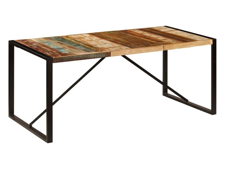 Wielokolorowy stół drewniany 90x180 – Veriz 4X Stal Wysokość 75 cm Wysokość 76 cm Styl Industrialny Wysokość 90 cm Drewno Długość(n) 180 cm