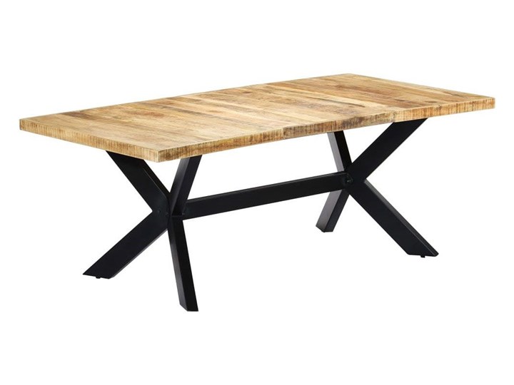 Stół z drewna mango Kalis 6X – jasnobrązowy Styl Industrialny Wysokość 75 cm Szerokość 100 cm Długość 200 cm Drewno Kształt blatu Prostokątny