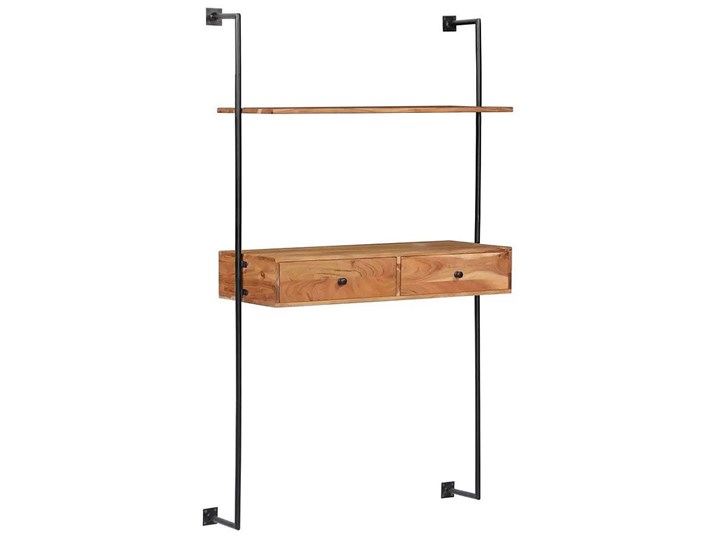 Drewniane biurko ścienne Tant - brązowe Drewno Szerokość 90 cm Styl Nowoczesny Szerokość 40 cm Styl Industrialny