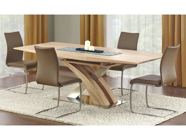 Stół rozkładany Zander - dąb sonoma Drewno Wysokość 75 cm Płyta MDF Stal Płyta laminowana Liczba miejsc Do 10 osób
