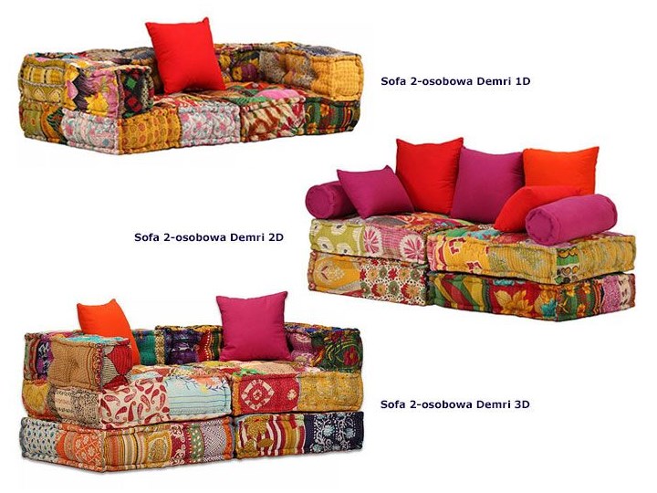 Modułowa sofa patchwork Demri 2D Modułowe Szerokość 70 cm Boki Z bokami